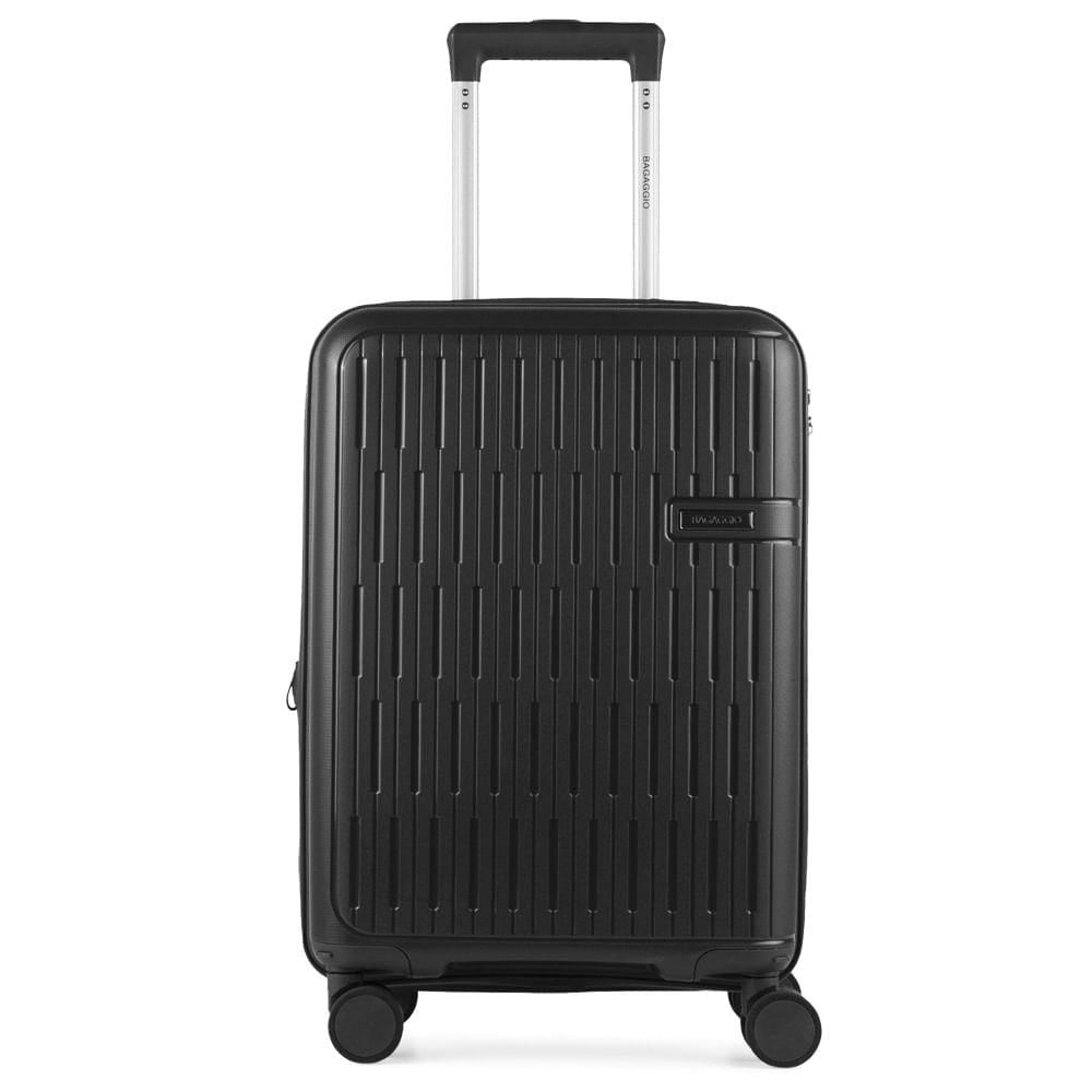 Mala de Bordo 10kg Polipropileno 4 Rodas Santiago Preta Bagaggio P / Preto