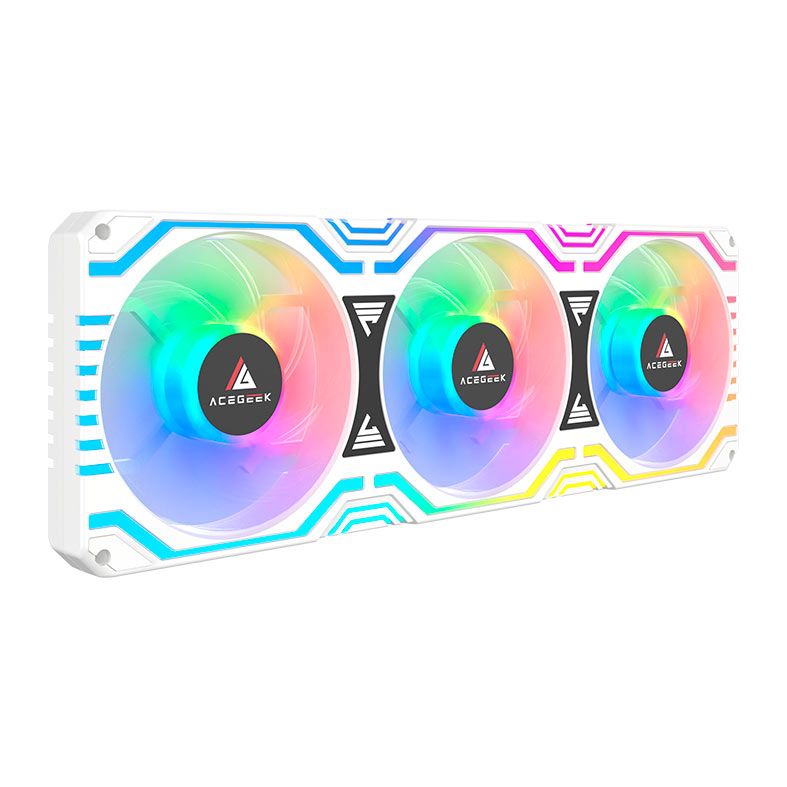 Foto 2 de Kit Ventoinhas Acegeek Link360, ARGB, 360mm, Branco, AG-LINK360-WH
