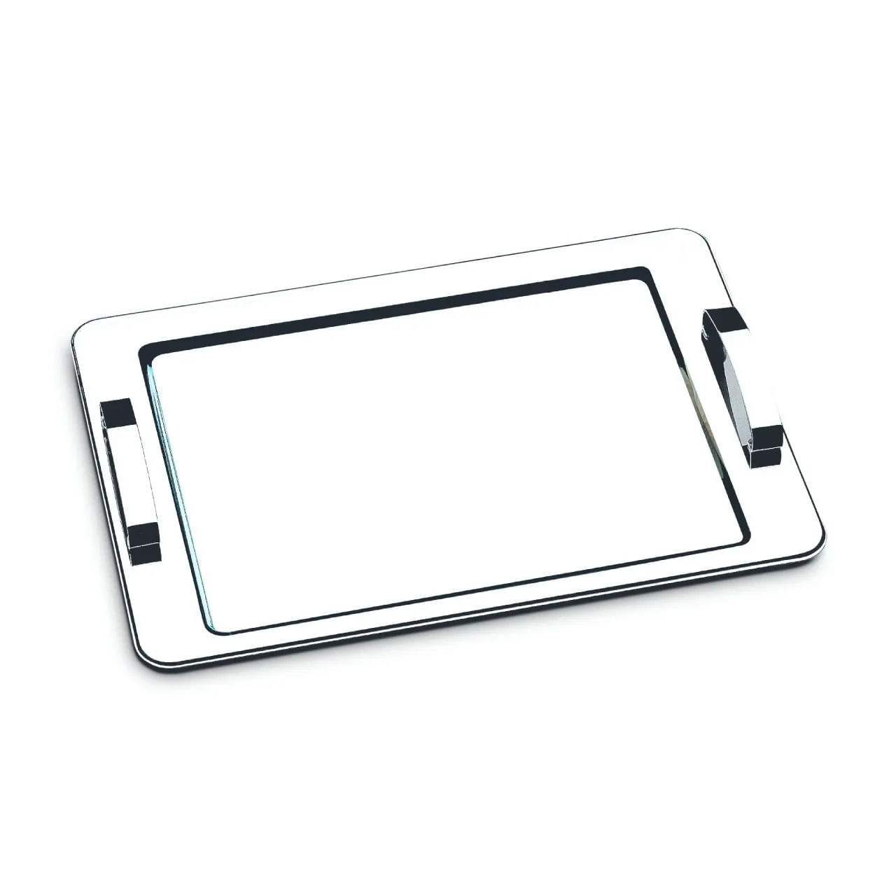 Bandeja com Alça Brinox Átina 40x28cm Aço Inox