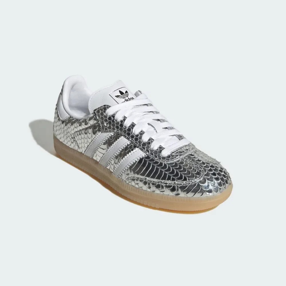 adidas Samba Patent Snakeskin Silver Metallic White — 35, Novo