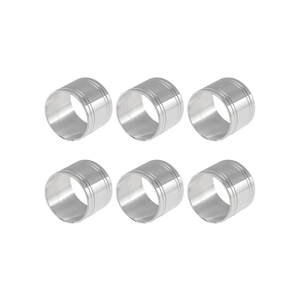 Jogo 6 Argolas Para Guardanapos Silverlux, Banho de Prata, Clássico Para Mesa Posta de Luxo
