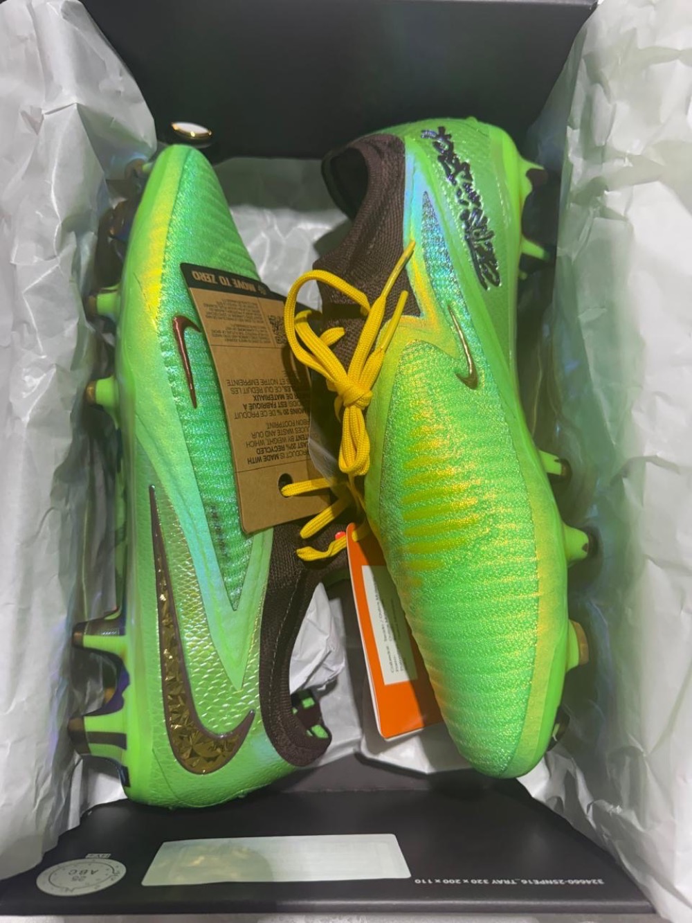 Cactus Jack x Nike Chuteira Phantom 6 Low Elite FG Earth Metallic Gold — 42, Novo