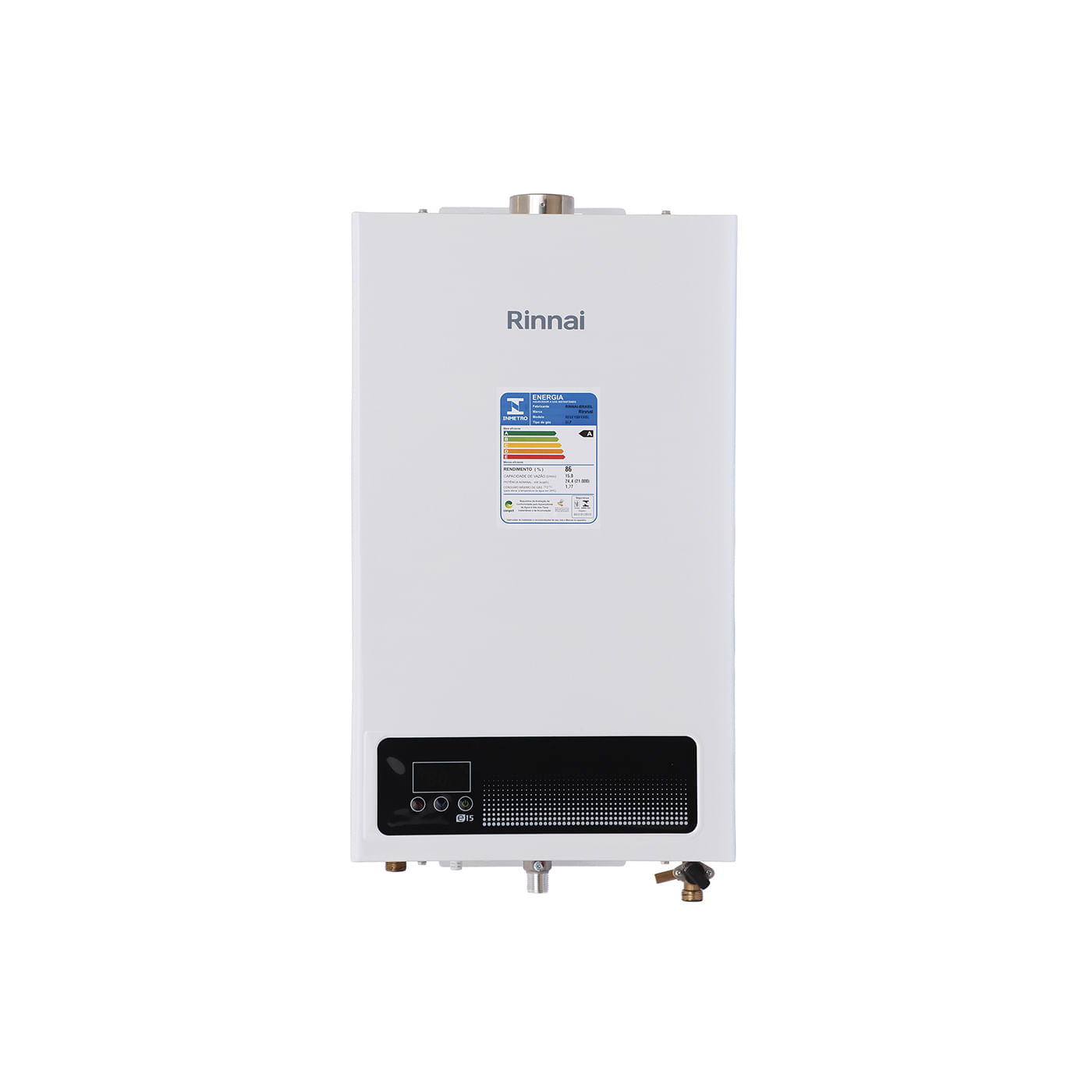 Aquecedor De Água A Gás Digital Reu-E150 Feh 15L Gn Branco Bivolt Rinnai