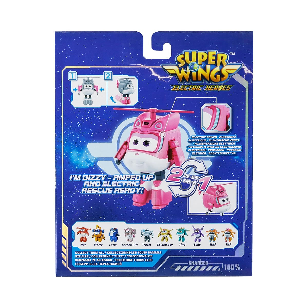 Foto 2 de Boneco 12cm Avião Dizzy Transformar Resgate Elétrico - Super Wings