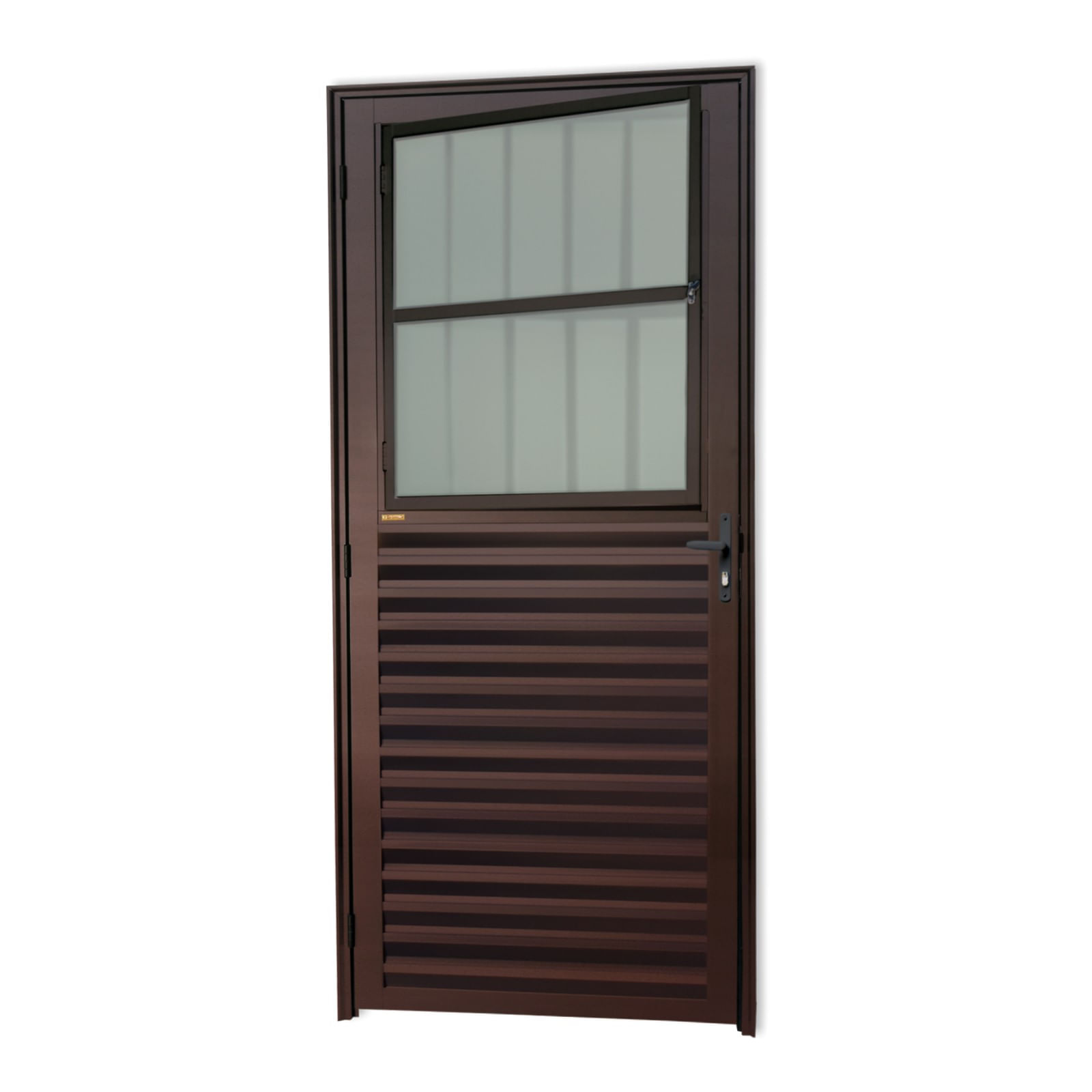 Porta De Sala Alumínio 86 Dir V.Boreal Marrom Corten Brimak