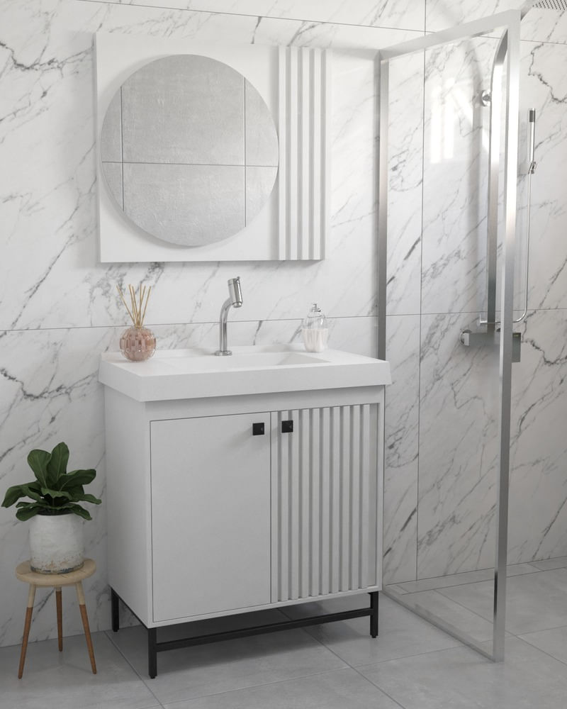 Espelheira Illinois 80cm Branco Venturi