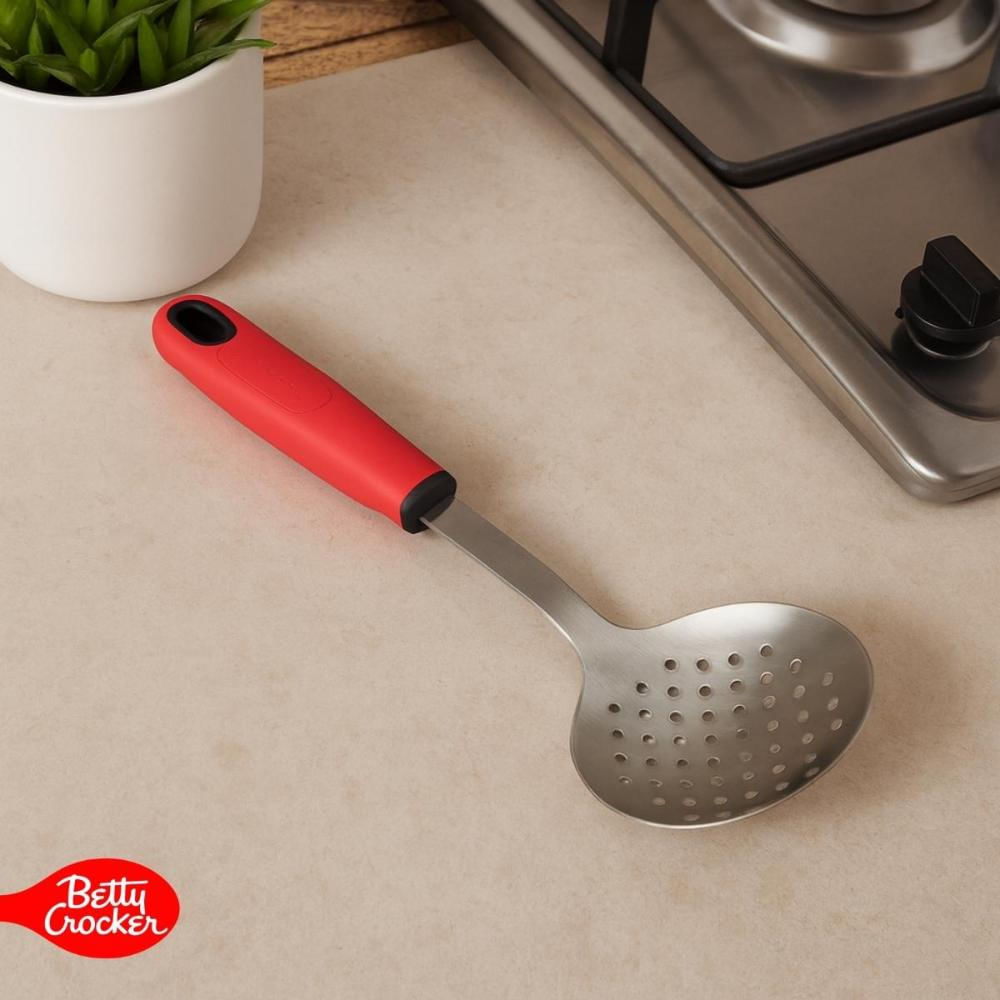 Foto 3 de Escumadeira Multiuso Inox e Silicone Cozinha Betty Crocker