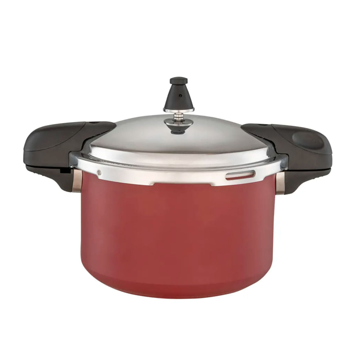 Panela de Pressão Indução Brinox Pressure Antiaderente Ceramic Life 5,4 Litros Borgonha Vermelho