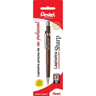 Lapiseira 0.3mm Marrom, SM-P203-E6 - Pentel BT 1 UN