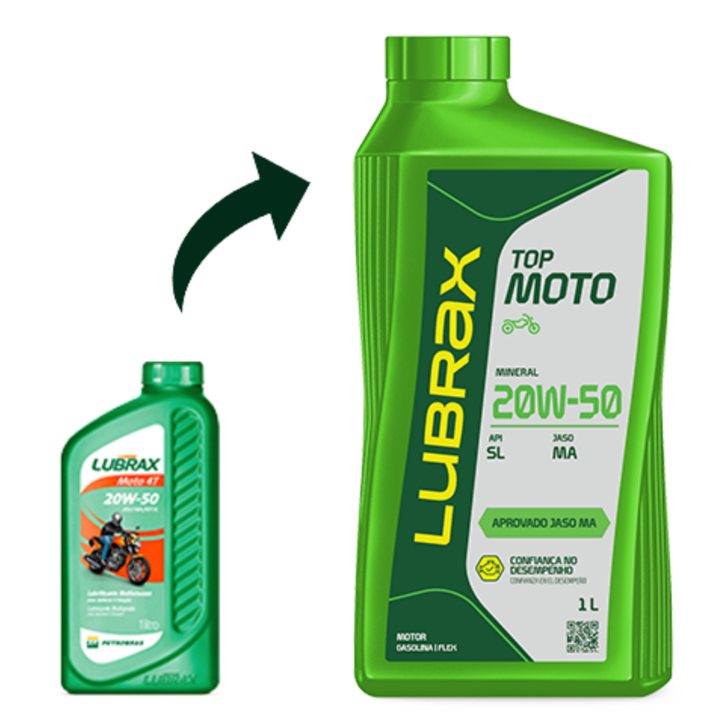 Foto 2 de OLEO MOTOR MOTO 4T 20W50 LUBRAX API SL JASO MA.