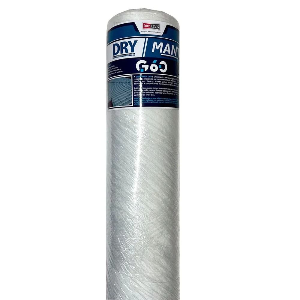 Manta Estruturante Drymanta Drylevis 1m x 25m para Impermeabilização Drymanta 25mx1m Rolo Drylevis