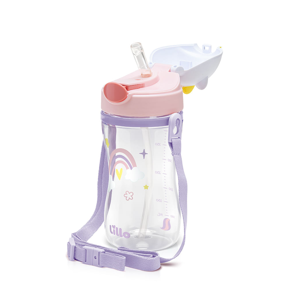 Foto 3 de Copo Infantil Tritan com Alça e Canudo Unicórnio 400ml Lillo