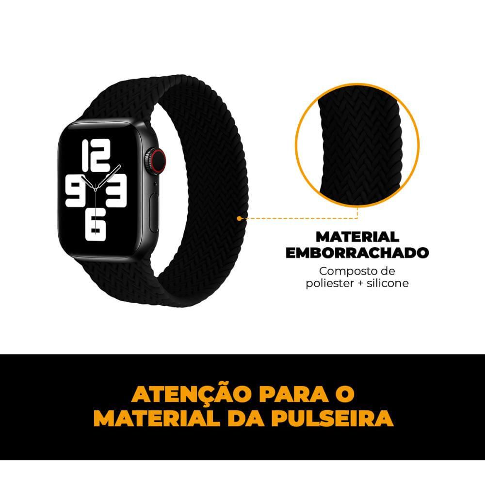Foto 2 de Pulseira para Apple Watch 42 / 44 / 45 / 49MM Armor Loop - Preta - Gshield