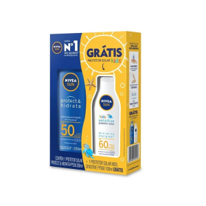 Nivea Sun Protect &amp; Hidrata FPS50 200ml + Protetor Solar Nivea Sun Kids Sensitive FPS60 100ml