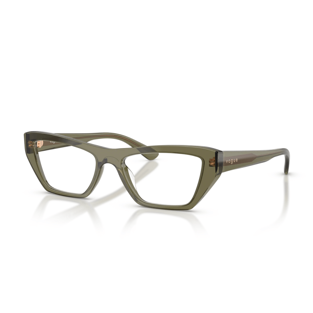 Foto 2 de Armação para Óculos de Grau Feminina Vogue Eyewear VO5701U 3289 Verde Oliva Transparente