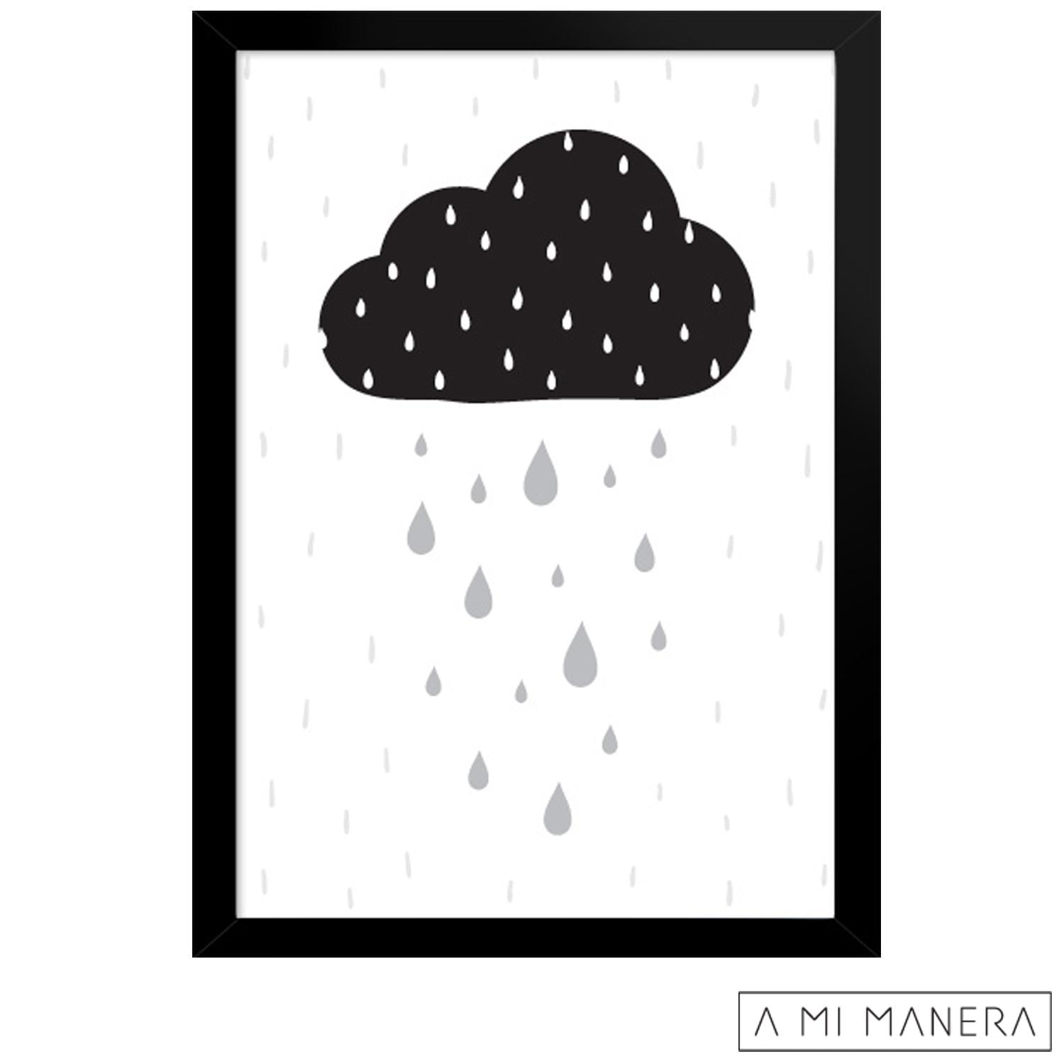 Pôster A4 com Moldura Nuvem - A Mi Manera