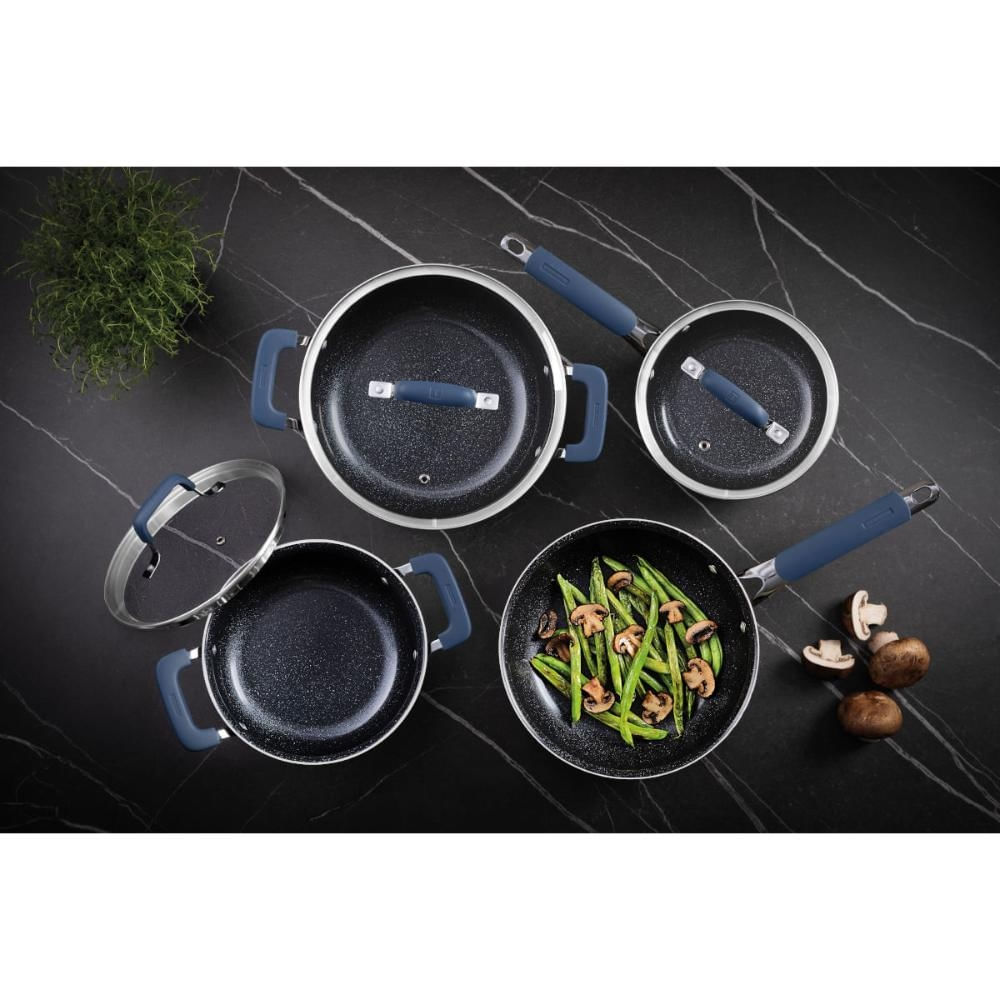 Foto 2 de Jogo de Panelas Tramontina Romagna Aço Inox Cerâmico Black Stone 4 peças