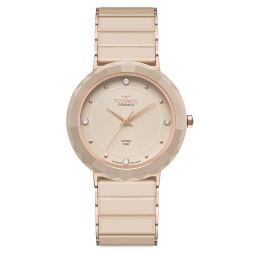 Relógio Technos Feminino Ceramic Sapphire Pessego - GL32CG/2X