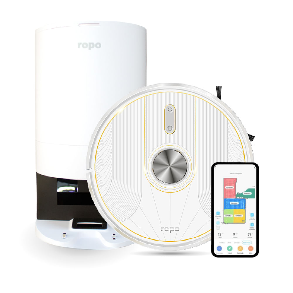 Robô Aspirador Ropo Glass 5 Pro Branco 220V