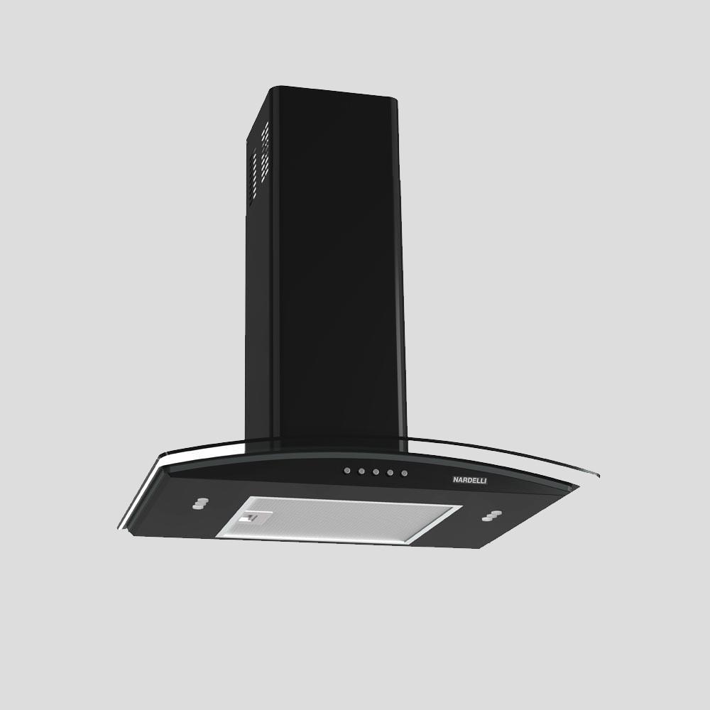 Coifa de Parede Nardelli Com Função Depurador e Exaustor Vidro Curvo Clean 60cm 140W Preto 127V