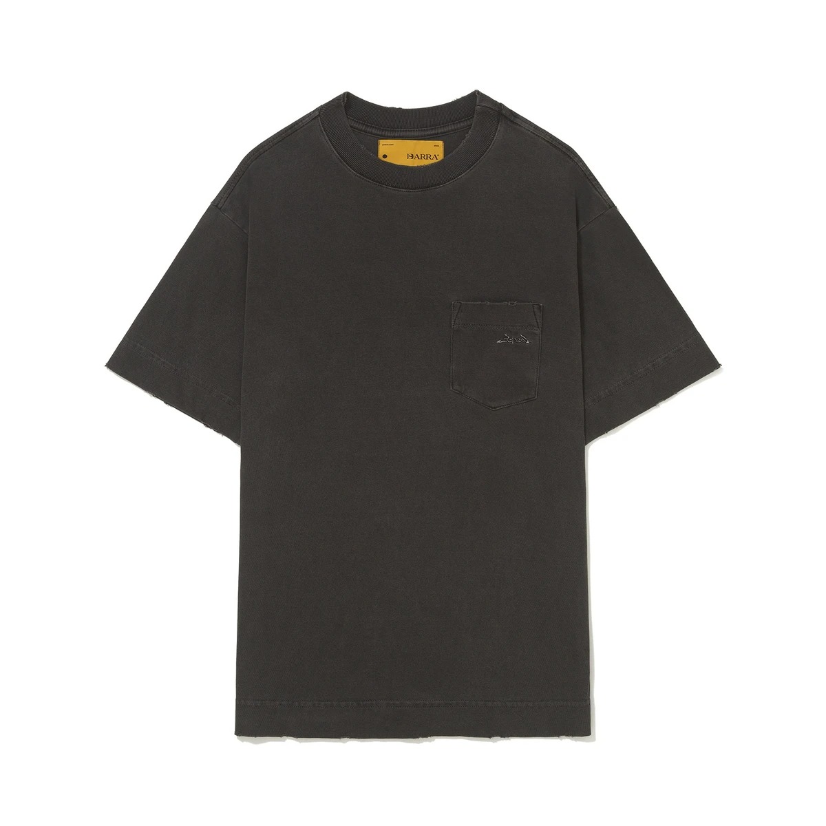 Camiseta Barra Crew Assinatura Pocket Estonada Black — P / M / G, Novo