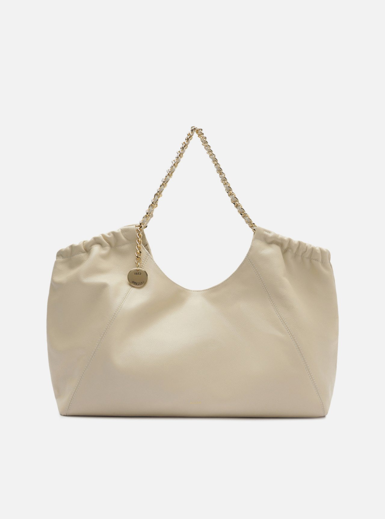 Bolsa Hobo Branca Couro Grande Alça Corrente