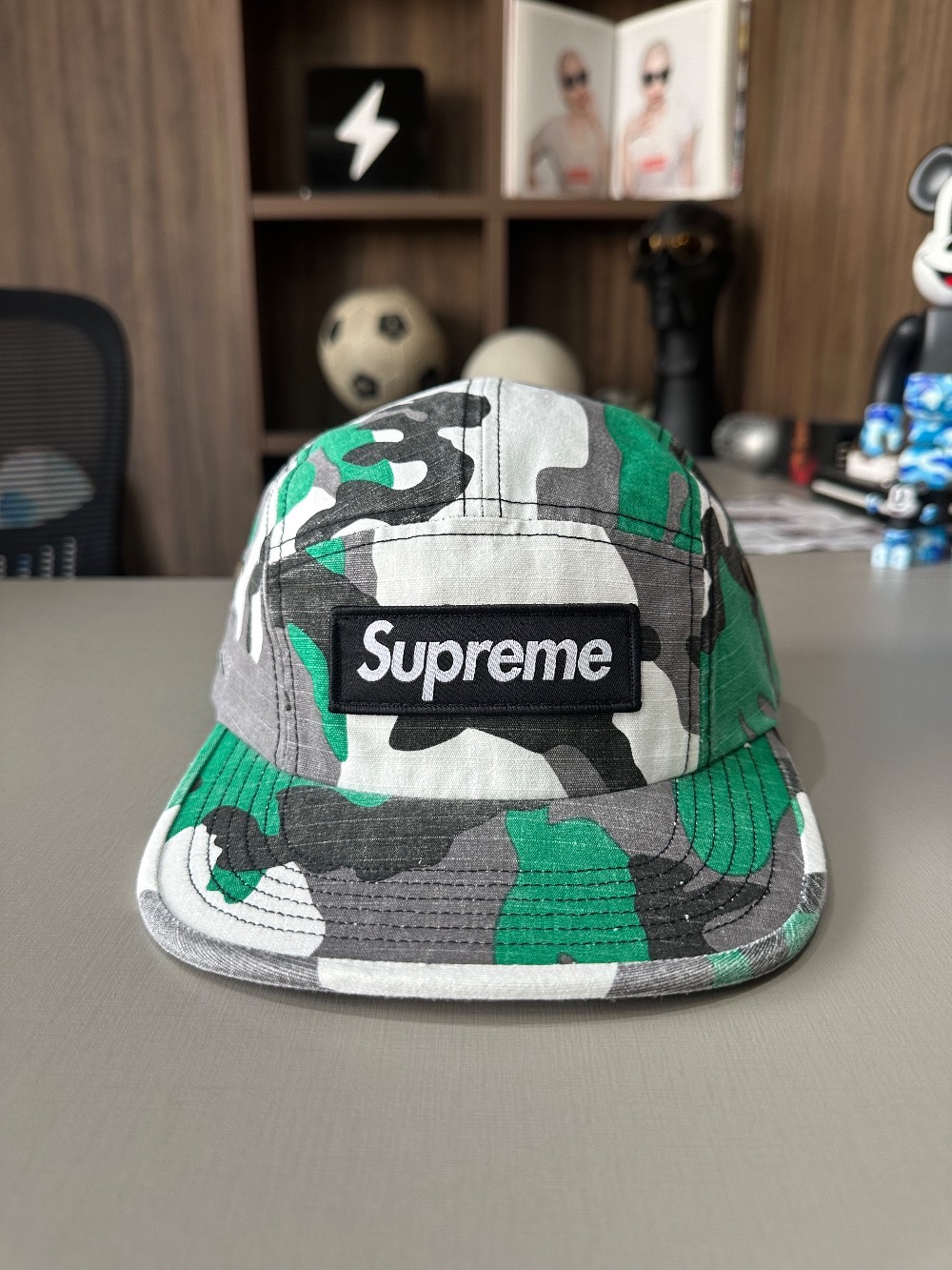 Boné Supreme Military Camp Green Camo FW25-W18 — Único, Novo