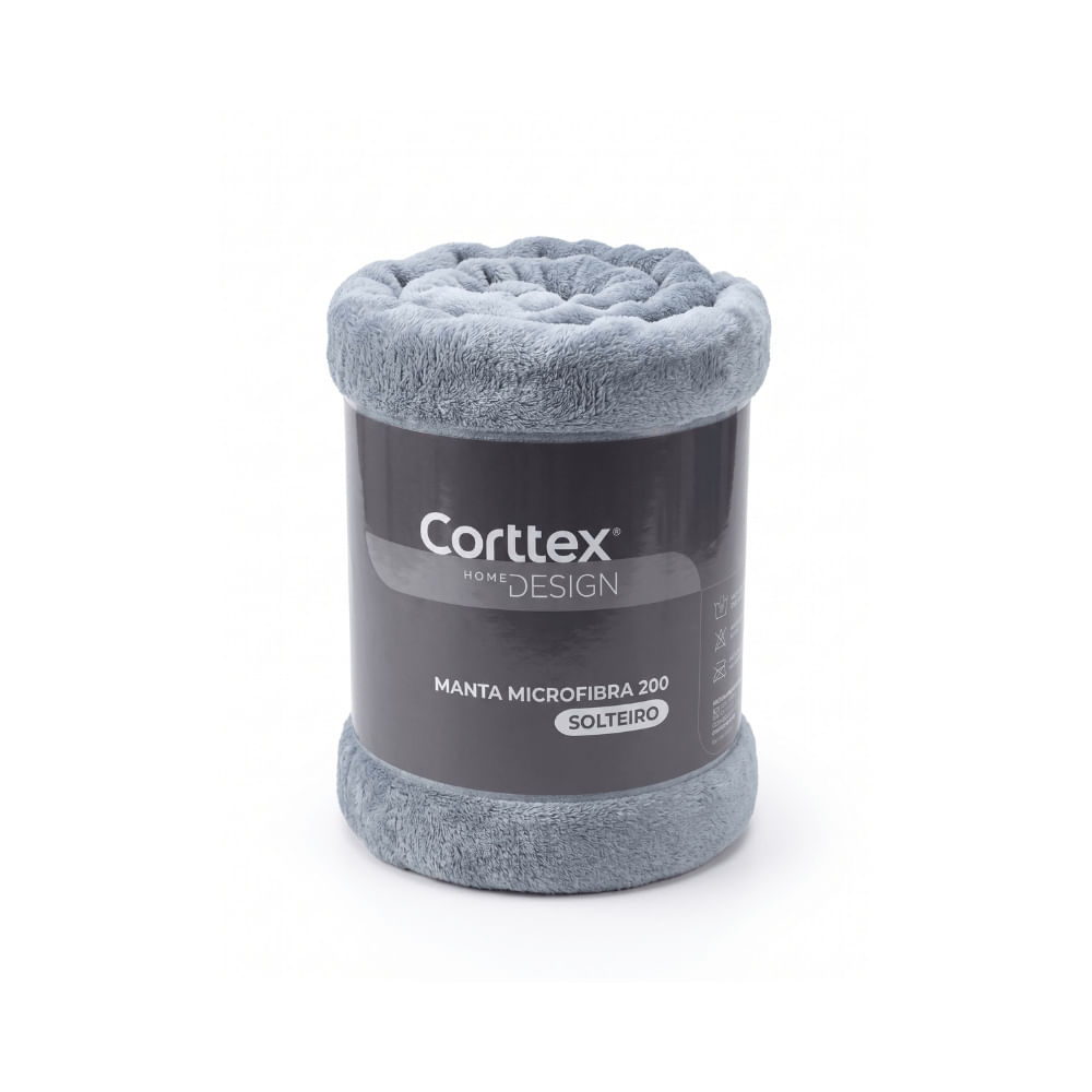 Manta De Microfibra Solteiro 150x220cm Cinza - Fatex Solteiro
