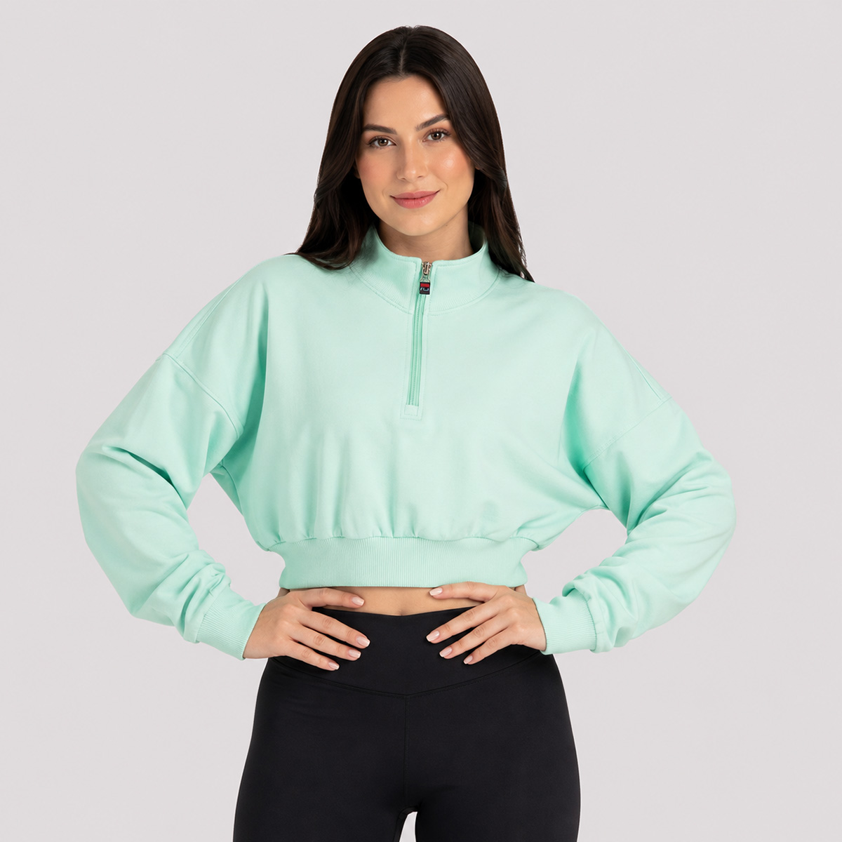 Moletom Cropped Fila Basic Classic Feminino Verde