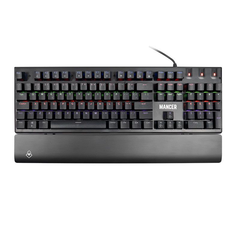 Teclado Mecanico Mancer Tharix, Rainbow, ABNT2, Switch Vermelho, Preto, MCR-THX-RBW01