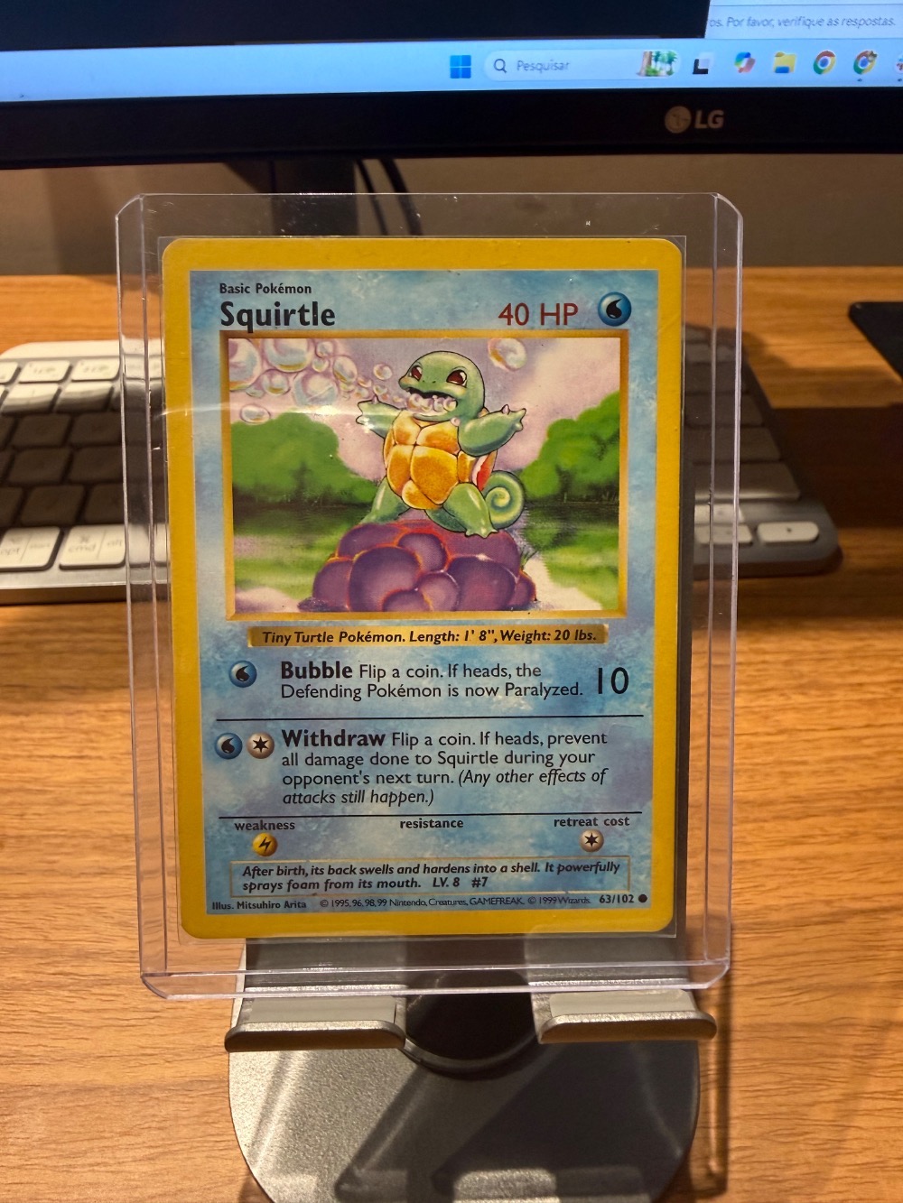 Squirtle (63/102) Base Set Pokémon TCG — Moderately Played, Usado
