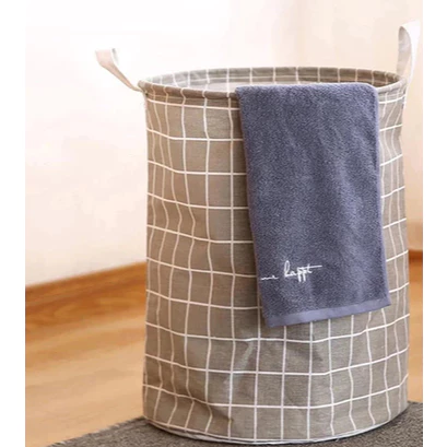 Cesto de Roupa Dobrável com Alças de Couro Resistente