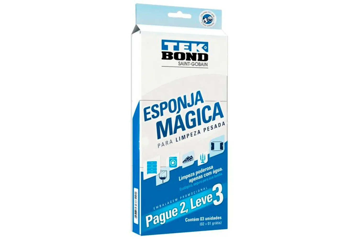 ESPONJA MAGICA EMBALAGEM C/ 03 UNID TEKBOND
