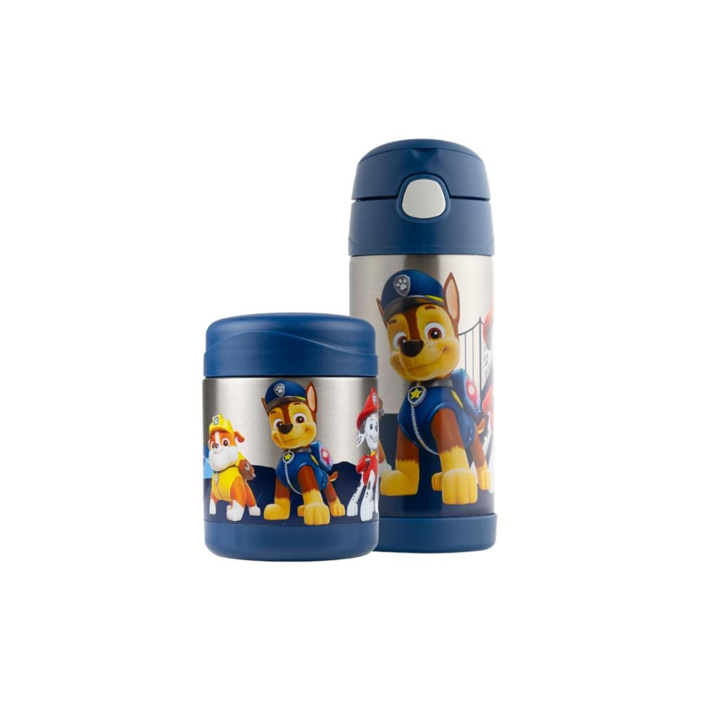 Kit Térmico Infantil Chase Equipe: Garrafinha+Pote Bagaggio