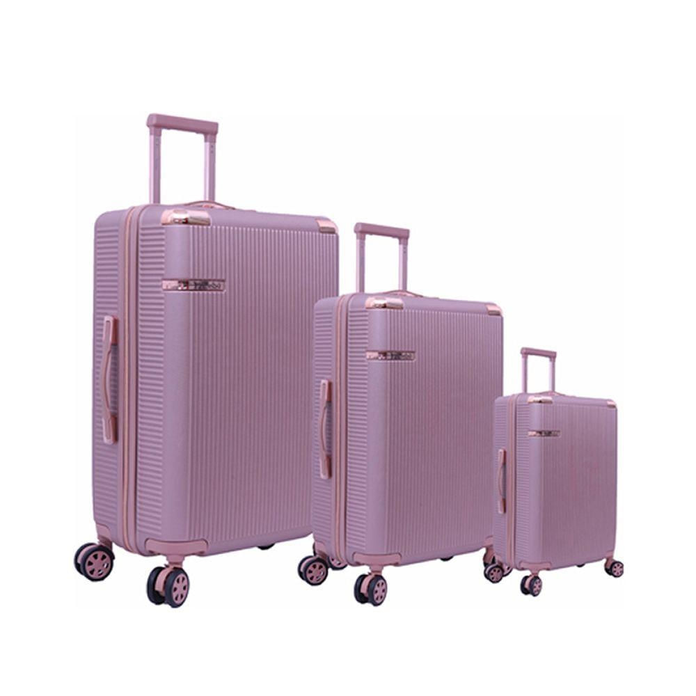 Conjunto Malas Viagem Abs Cruzeiro Novara 3 Peças Rosê