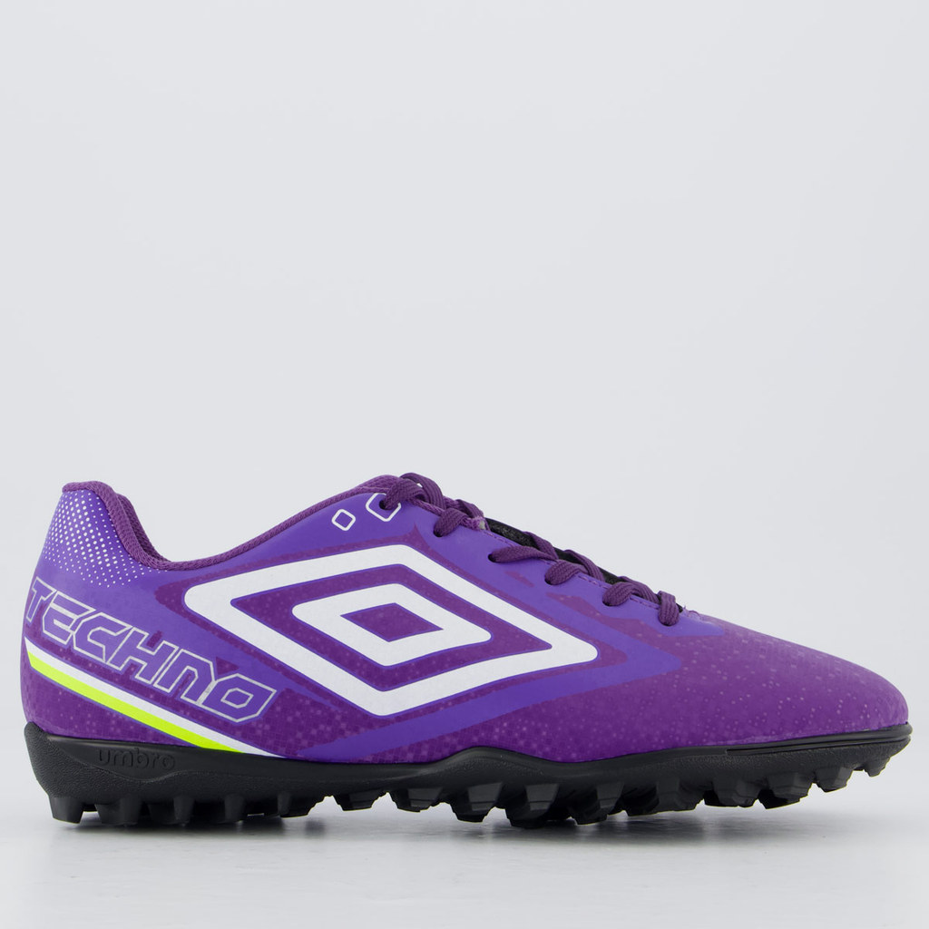 Chuteira Umbro Techno II Society Roxa e Branca