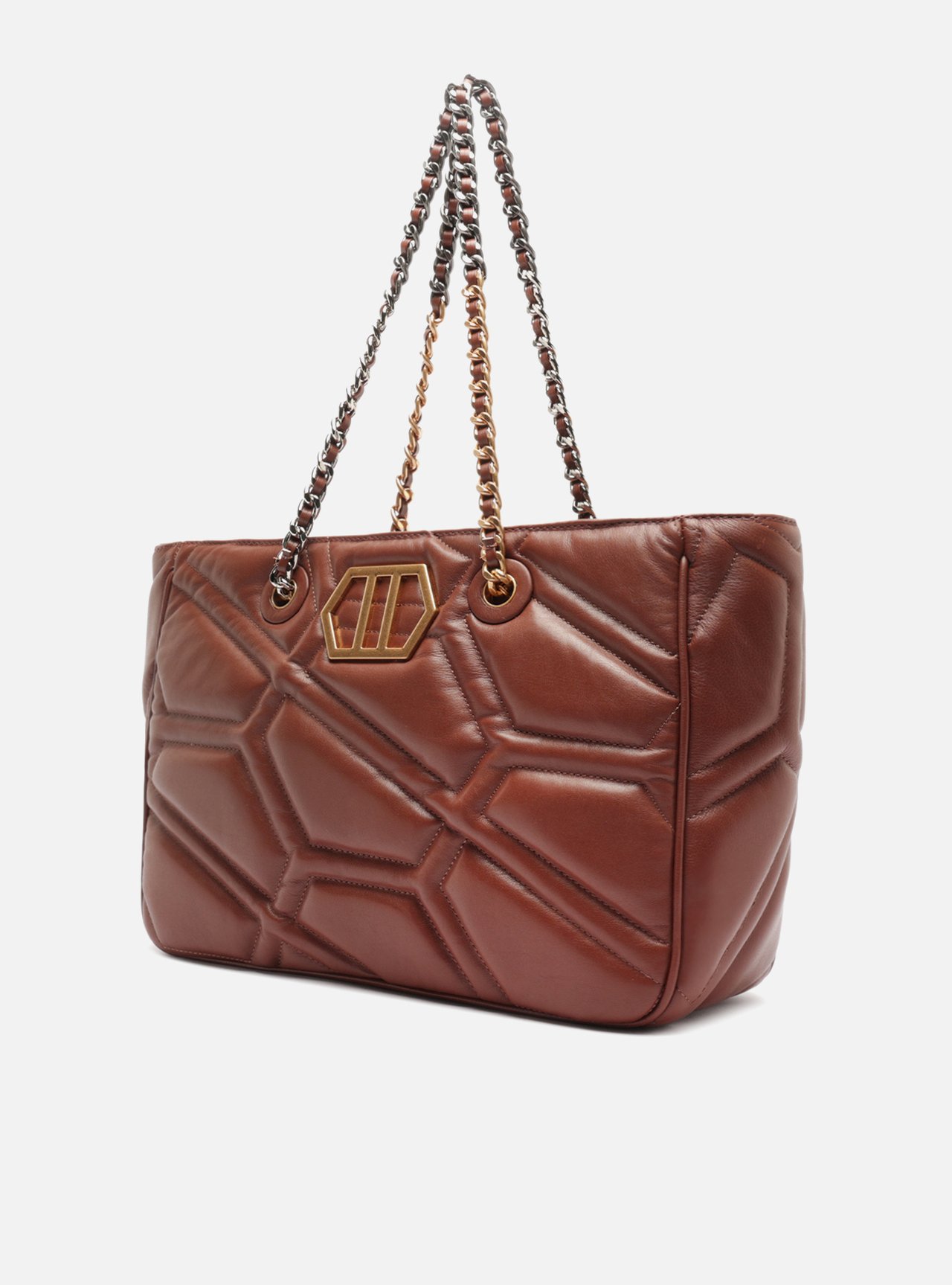 Foto 2 de Bolsa Shopping Marrom Couro Emma Grande