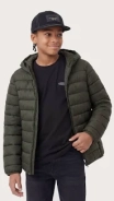 Jaqueta puffer infantil com capuz 6-14A - Verde