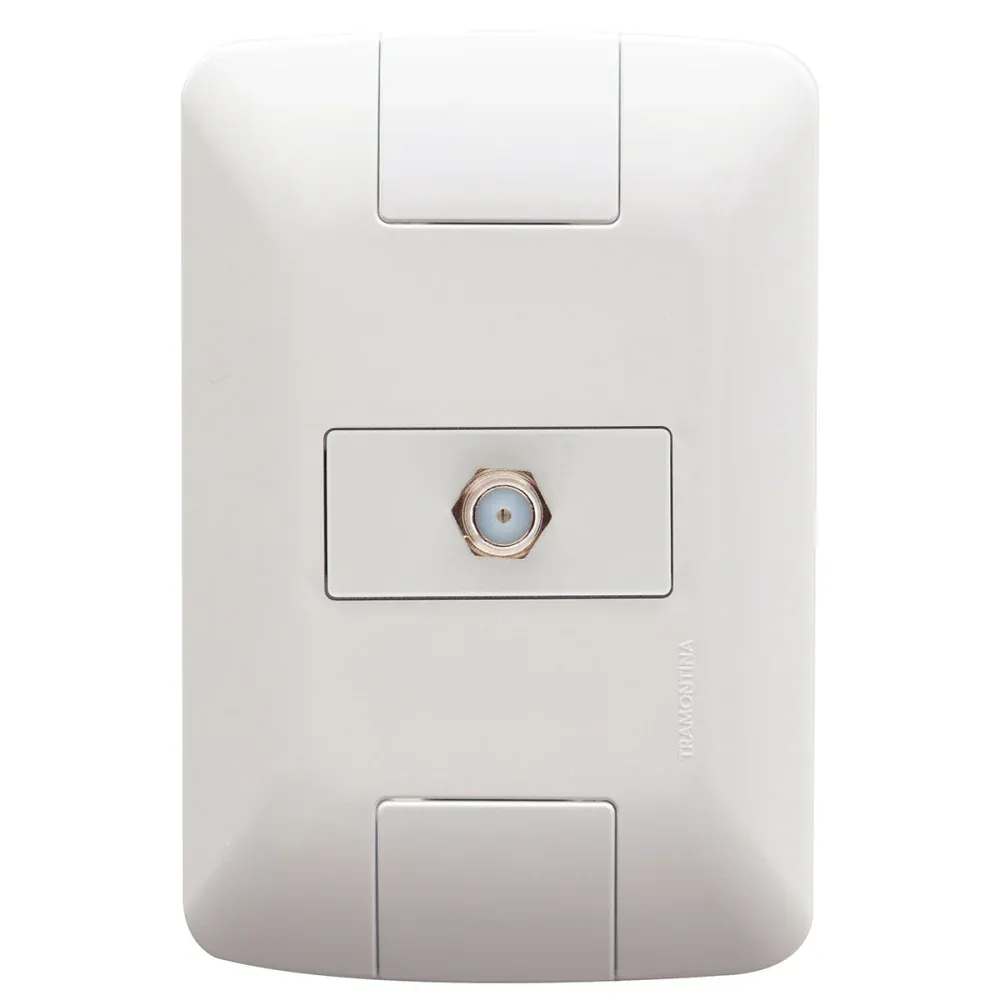 Conjunto de 1 Tomadas TV-SAT Coaxial Aria Branco 250V Tramontina