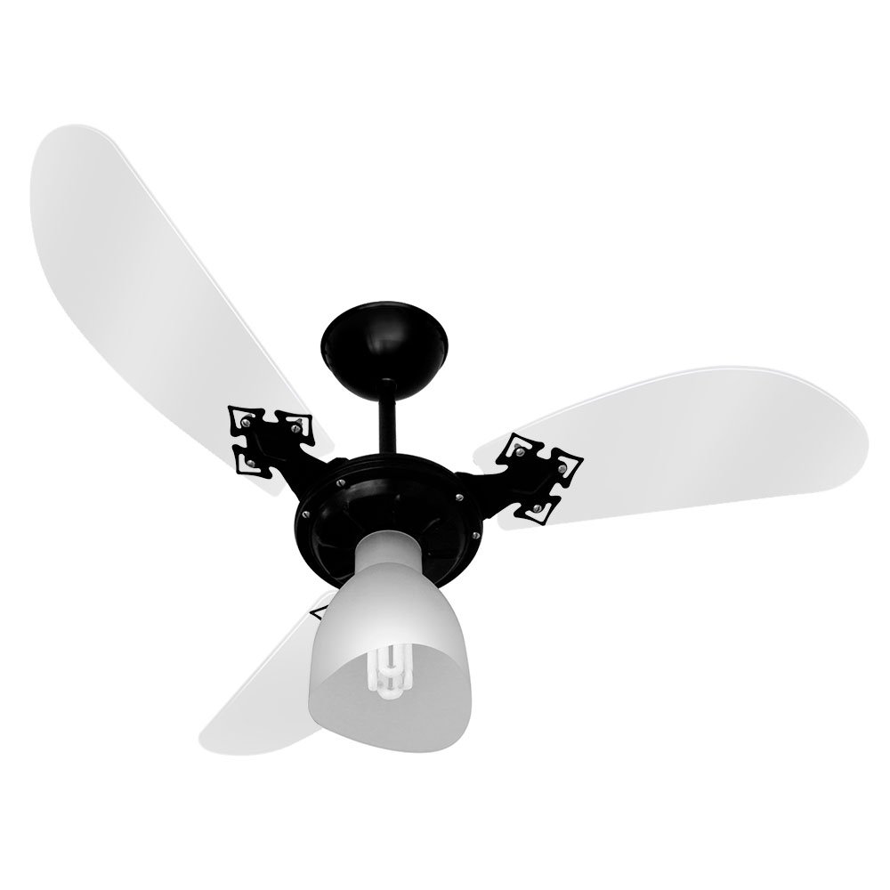Ventilador de Teto New Cristal Light 3 Pas PretoCristal 110V VENTI DELTA-38-3120