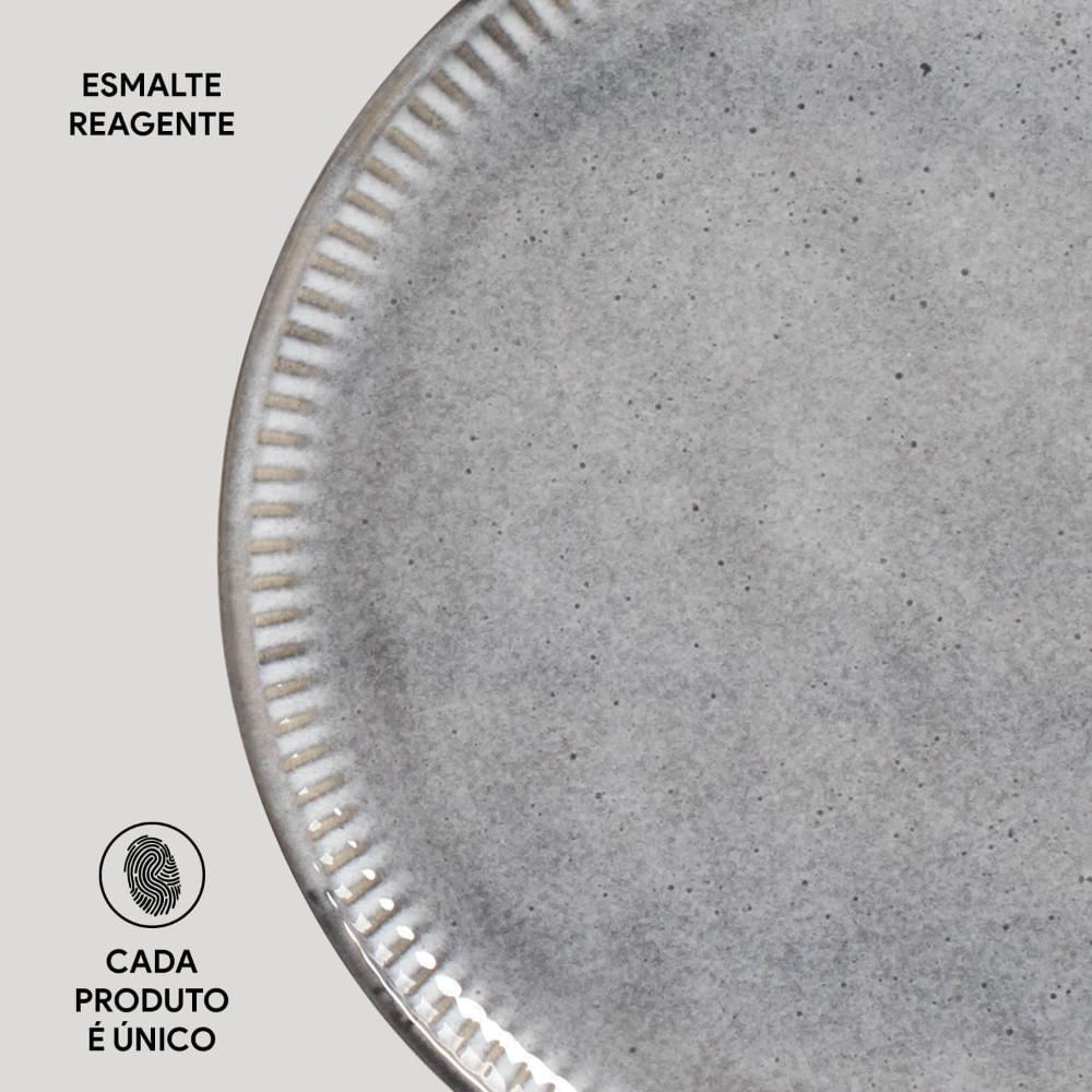 Foto 5 de Conjunto com 6 Pratos de Sobremesa Linhas Dust Ø21,5cm