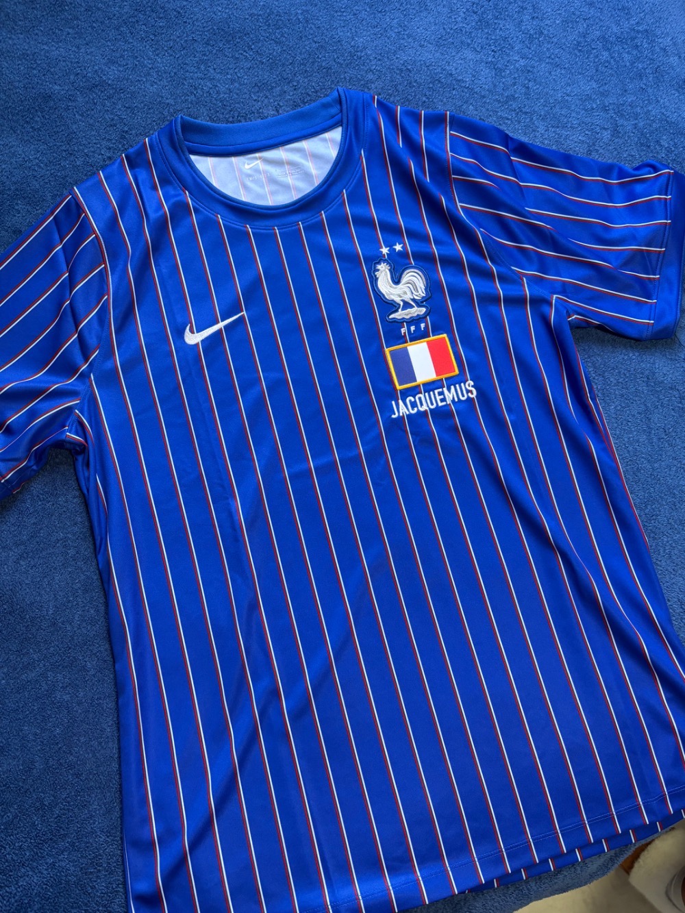France x Jacquemus x Nike Camiseta Dri-FIT Blue — G, Novo