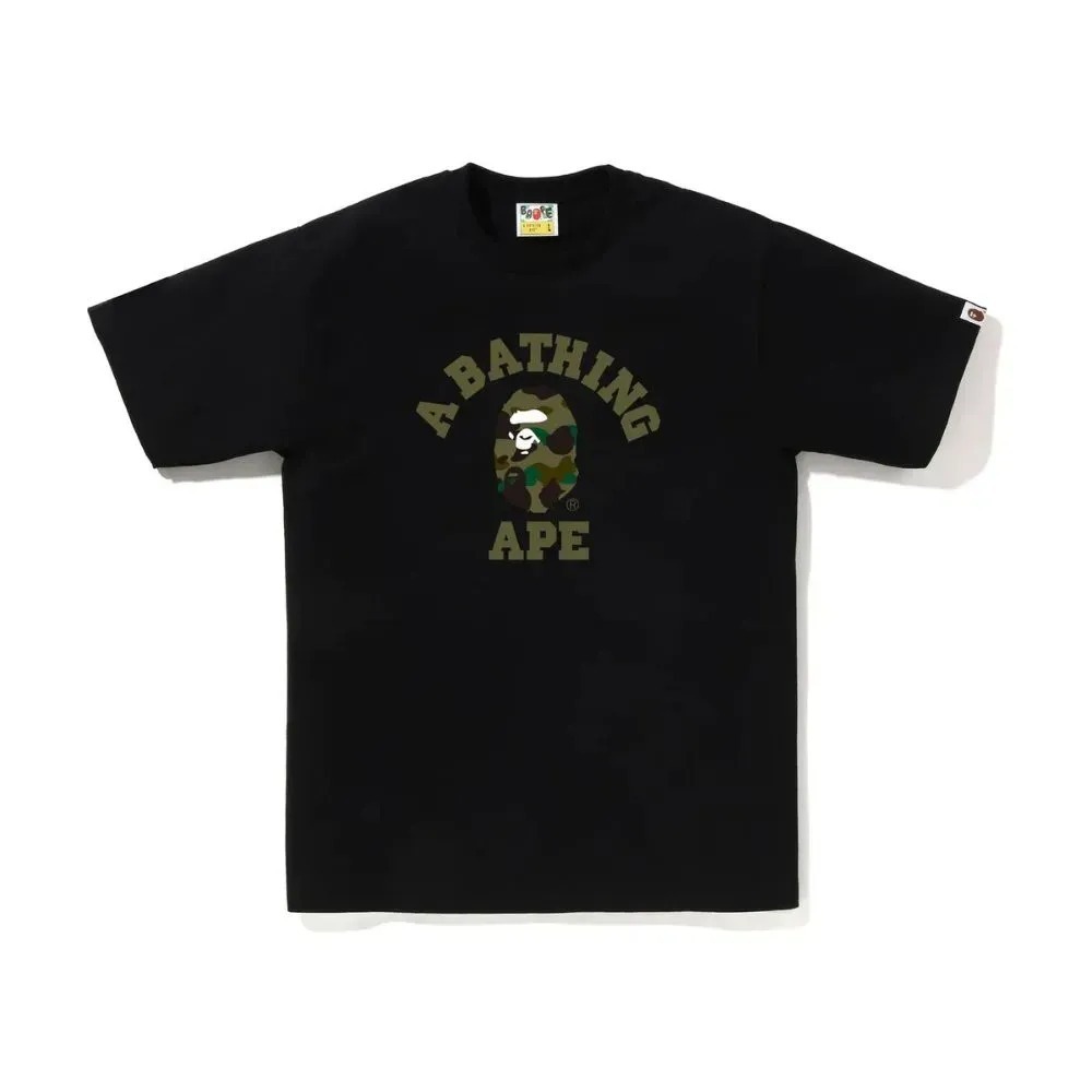 Camiseta A Bathing Ape Bape 1st Camo College Black Green — P / M / G / XG / XXG, Novo