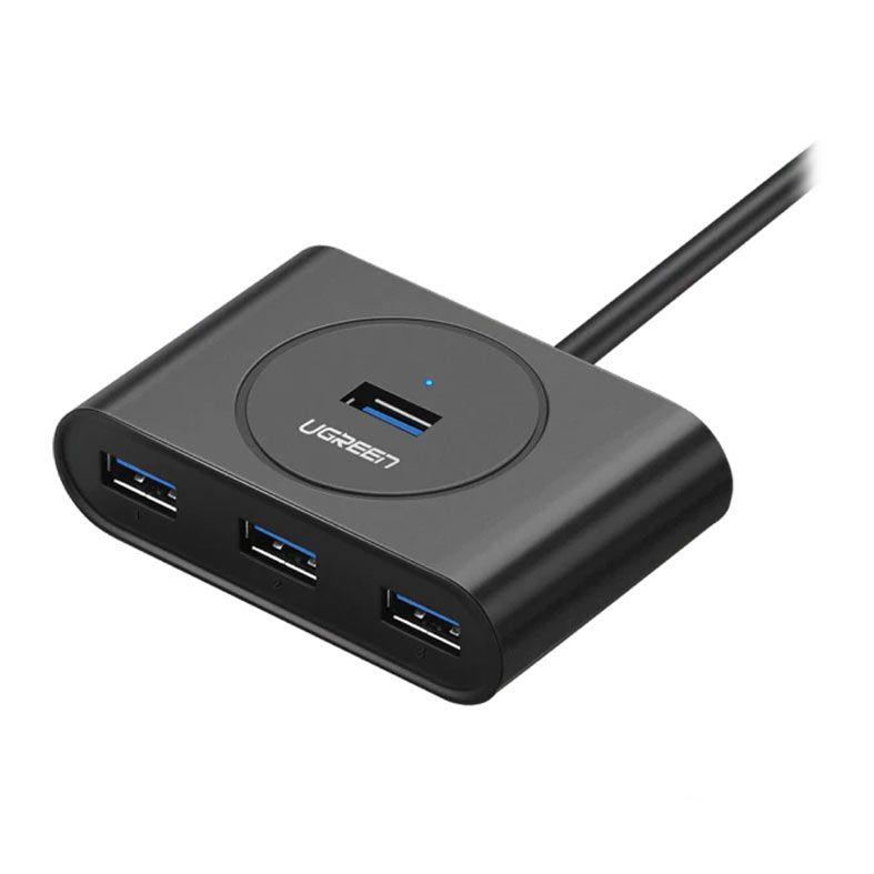 Adaptador Ugreen Hub Com 4 Portas USB-A 3.0, Preto, CR113