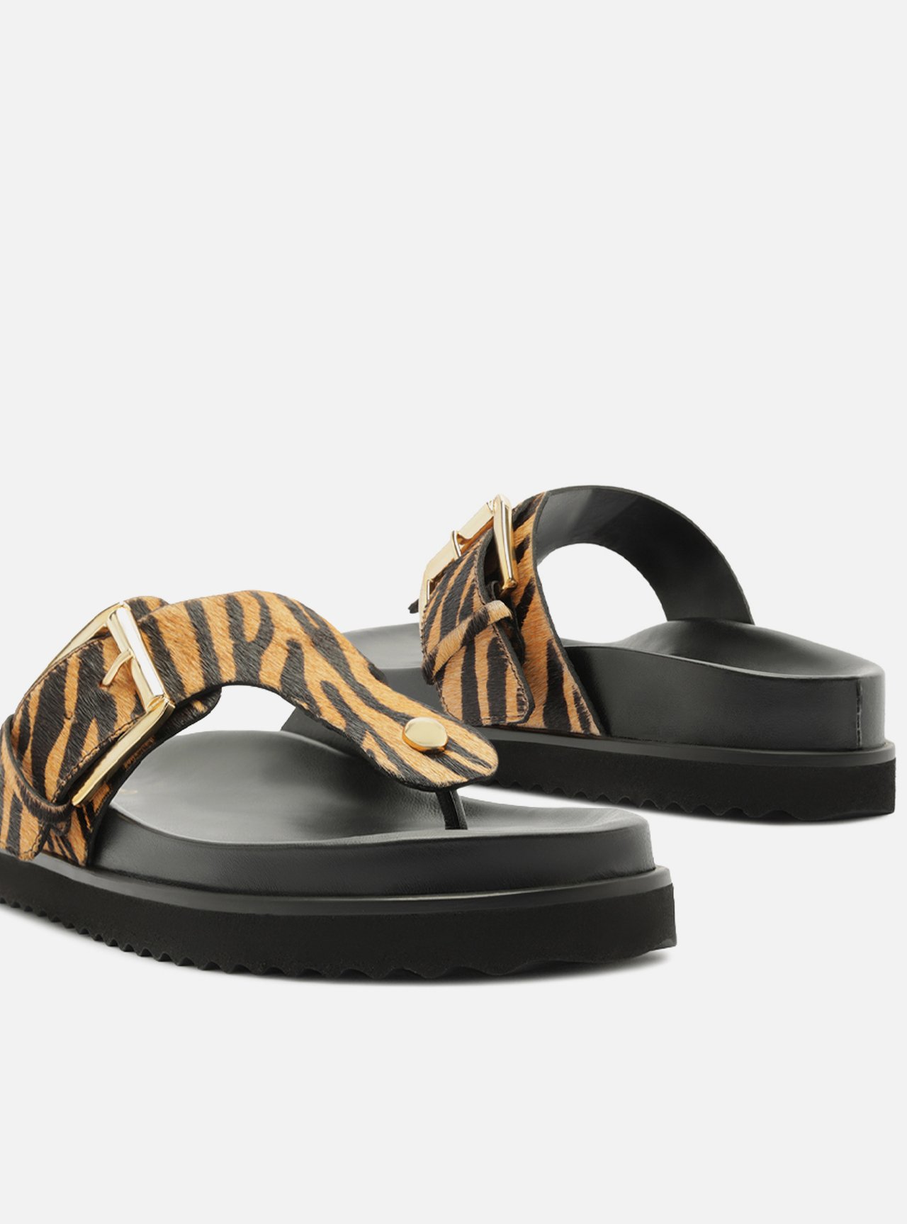 Foto 4 de Papete Animal Print Couro Plataforma Fivela