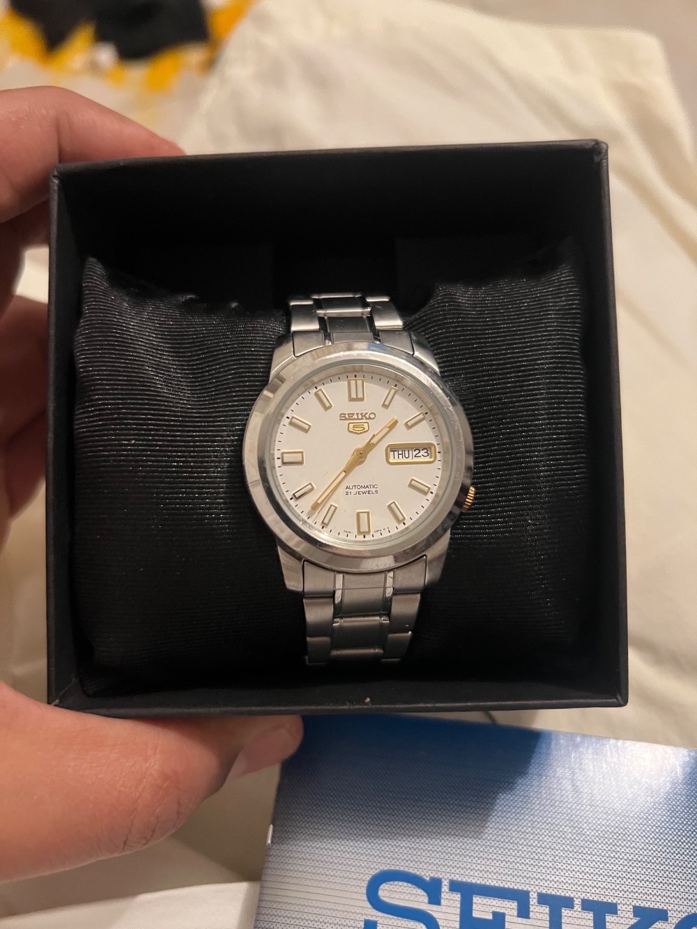 Relógio Seiko Automatic 5 Silver Gold 38.5mm — Único, Usado