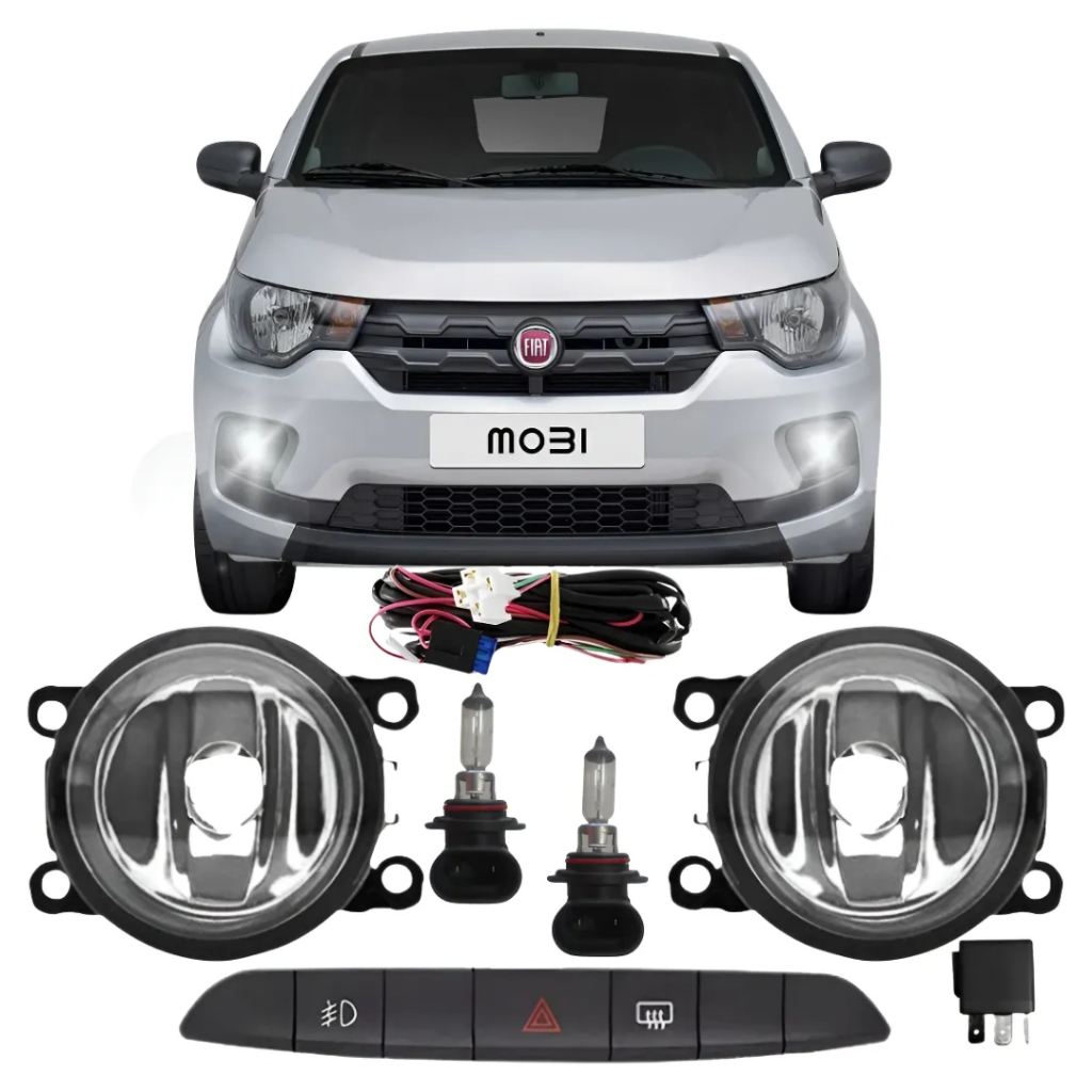 Kit Farolete Milha Mobi 2015 A 2025 Botão Original