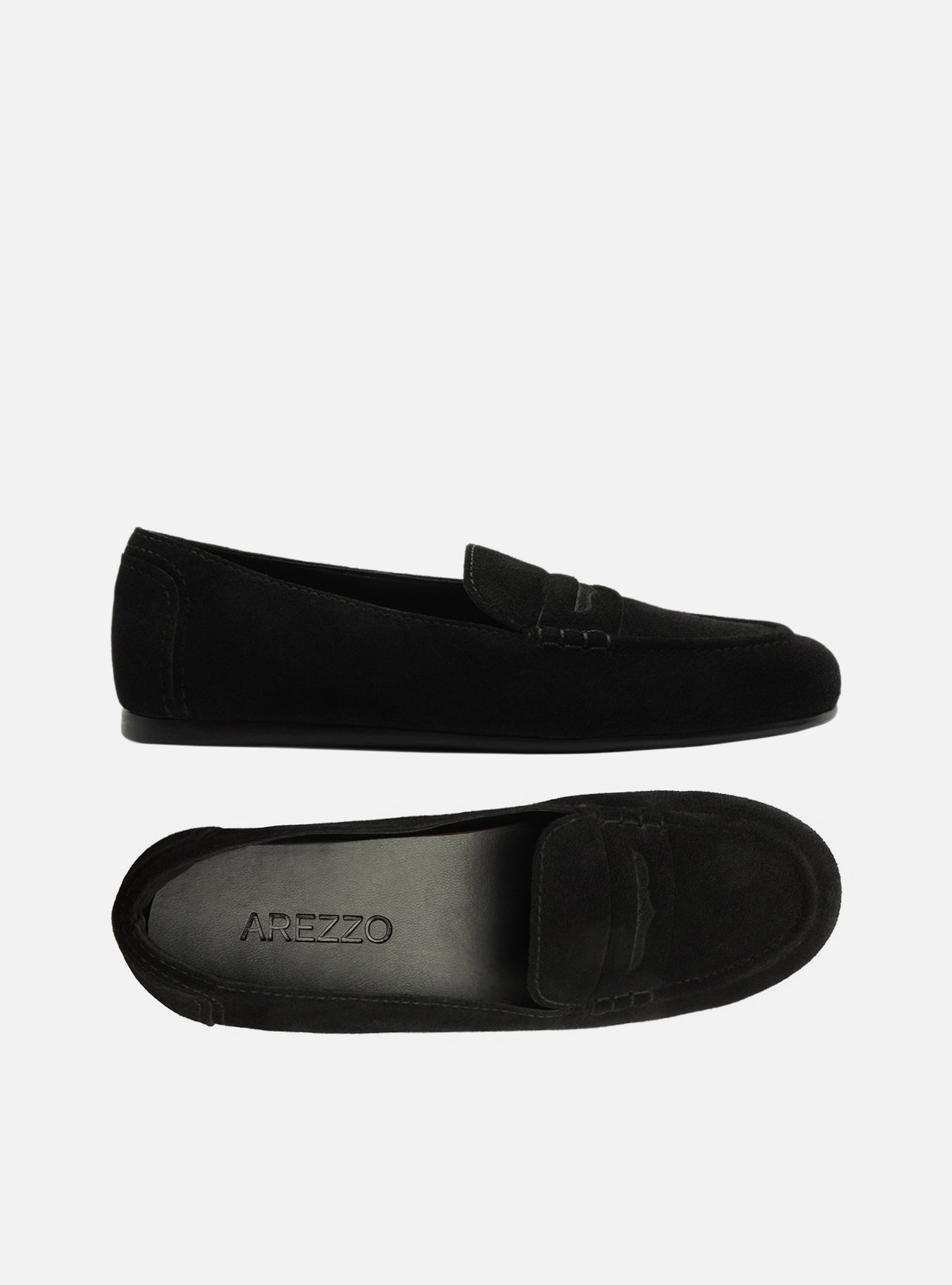 Foto 5 de Mocassim Preto Acamurçado Bico Redondo