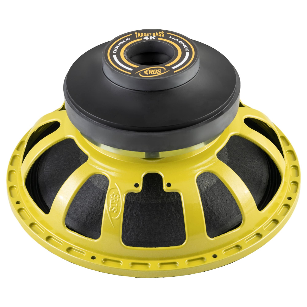 Foto 2 de Alto Falante Eros Target Bass Double Magnet 4K 15 Polegadas 2000W RMS 4 Ohms Amarelo Grave e Sub