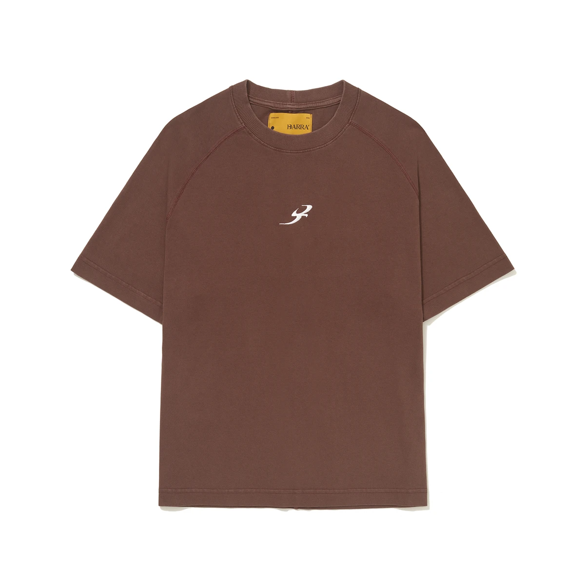 Camiseta Barra Crew Raglan B Garça Estonada Brown — G / XG, Novo